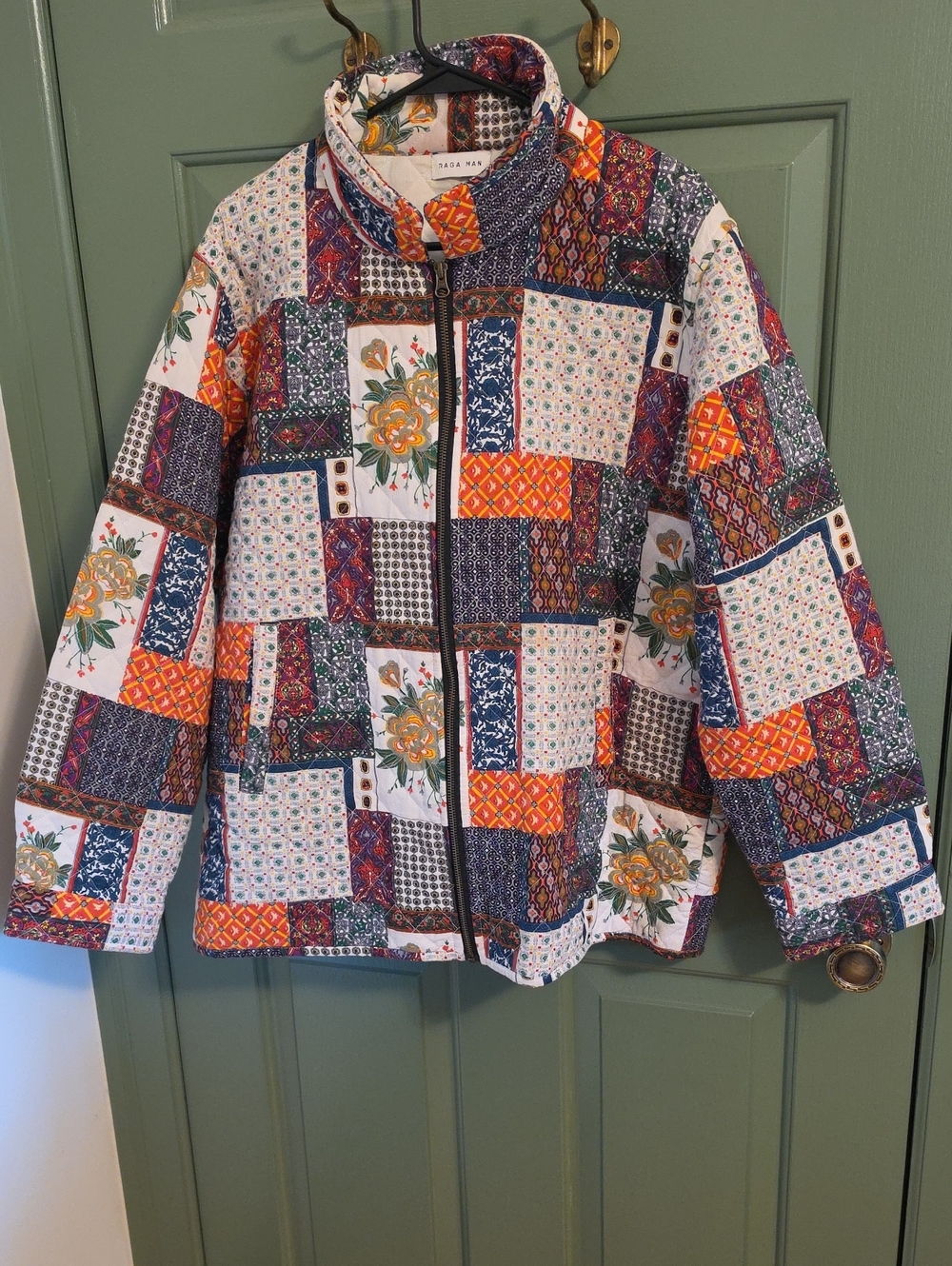 Raga Man Women’s XL Patchwork Quilted Jacket Boho